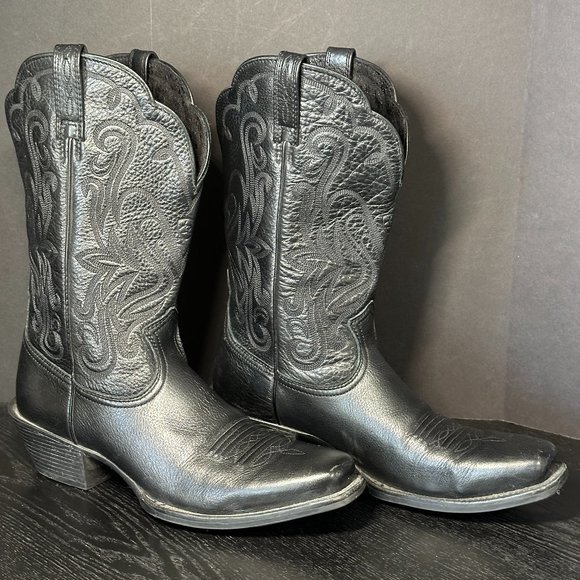 Ariat Shoes - Ariat Women's Size 8.5 B - Soft Black Western Cowgirl Boots Square Toe 10007596